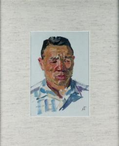 TKATCHENKO Léonid 1927,Framed, matted and under glass oil on artist board,Eldred's US 2008-10-13