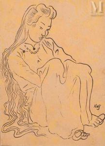 TO NGOC VAN 1906-1954,Portrait de femme (Thiếu phụ),Millon & Associés FR 2023-03-31