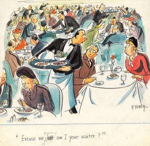 TOBEY Barney 1906-1989,Excuse me, am I your waiter?,Swann Galleries US 2017-03-21