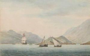 TOBIN George,Coastal Boat Traffic at Entrance to Vigo Spain,1813,Concept Gallery 2008-10-04