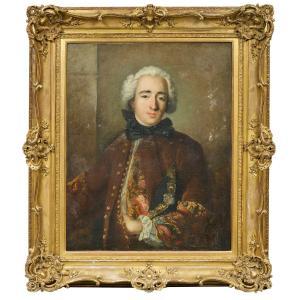 TOCQUE Jean Louis 1696-1772,Portrait d'homme en gilet brodé.,Piasa FR 2023-06-29