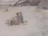 TODD Arthur R. Middleton 1891-1966,figures at the beach,Burstow and Hewett GB 2017-08-02