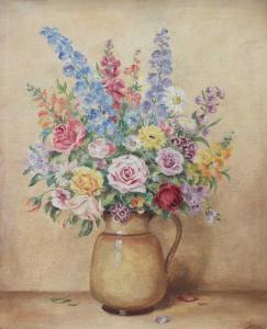 TODD H.,Still life of flowers in a stoneware jug,20th Century,Tennant's GB 2023-02-24