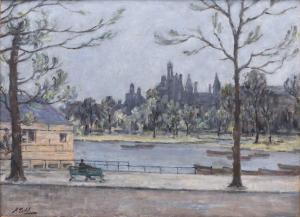 TODD Harold 1894-1977,View across the Serpentine, Hyde Park,Halls GB 2024-04-23