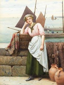 TODD Ralph 1856-1932,Fisher girl at Newlyn harbour,1917,Bonhams GB 2009-11-18