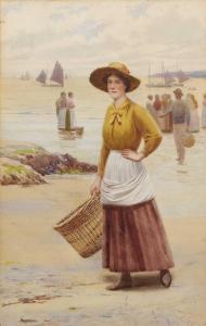 TODD Ralph 1856-1932,Fishergirl on the beach,Keys GB 2024-03-26