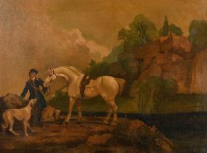 TODHUNTER Henry,a female figure with a horse and dog in a roc,20th century,John Nicholson 2021-01-20