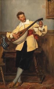 TODT Max 1847-1890,A lute player in an interior,Nagel DE 2022-11-16