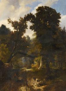 TOECHE Carl Johann Fr 1814-1890,Im Wald von Fontainebleau,Van Ham DE 2013-11-15