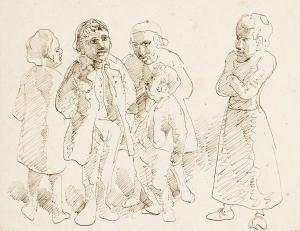 TOEPFFER Rodolphe 1799-1846,Les Paysans et le Curé,Piguet CH 2021-12-08