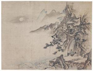 TOKAN Shugetsu 1427-1519,Scholar Contemplating the Moon,16th century,Bonhams GB 2020-12-11