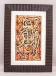 TOLEDO Francisco 1940-2019,skeleton monkey in a vibrant orange and red backgr,888auctions 2024-01-18