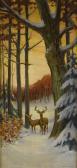 TOLMAN Stacy 1860-1935,Deer in aWinter Forest,Heritage US 2008-05-09