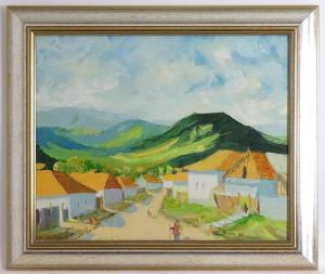 TOLNAY Tibor,A mountainous landscape scene with figures, Nagyba,2008,Claydon Auctioneers 2021-12-29