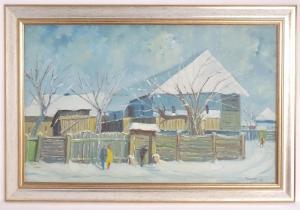TOLNAY Tibor,The village of Farkaslaka, Romania in snow with fi,2006,Claydon Auctioneers 2021-12-29