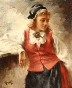 TOLSTOY Alexander 1895-1969,A young woman wearing a folk costume,Bruun Rasmussen DK 2020-01-13