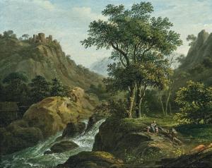TOMA Matthias Rudolf 1792-1869,Loggers by a river,Palais Dorotheum AT 2024-02-21