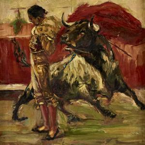 TOMAI Ennio 1893-1969,matador and bull,Burstow and Hewett GB 2021-02-26