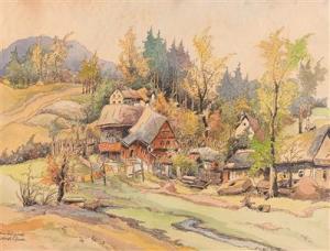 TOMAN Karel 1877-1946,Views of villages Jindrichov and Jablonice (Wiesen,Palais Dorotheum 2017-09-27