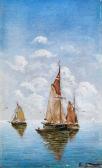TOMASELLI Giovanni 1900-1900,Segelschiffe auf ruhiger See unter gebauschten Wol,Hampel DE 2012-12-07