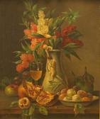 TOMASSI G 1800-1800,Blumen- und Obststillleben mit Tafelgerät auf Tisc,Reiner Dannenberg 2008-07-04