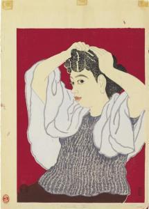 TOMIKICHIRO Tokuriki 1902-1999,Portrait of the artist's wife,1935,Christie's GB 2008-09-18
