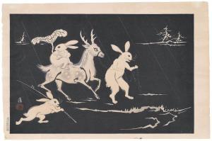 TOMIKICHIRO Tokuriki 1902-1999,Rabbit Picnic,Brunk Auctions US 2023-01-12