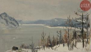 TOMILOVSKY Vladimir Petrovitch 1901-1990,Lac Baïkal en hiver,1956,Ader FR 2018-01-24