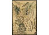 TOMITA Keisen 1879-1936,Hida Shirakawa (2-panel byobu screen),Mainichi Auction JP 2021-07-16