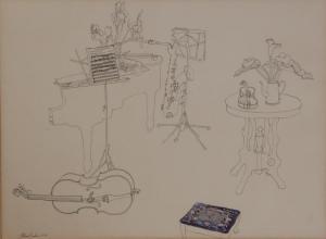 TOMKINS Millicent 1900-2000,Musical still life with several instruments,1974,Elite US 2014-11-01