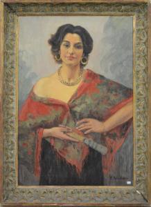 TONDREAU Paul 1886-1977,Portrait de jeune femme espagnole,Rops BE 2016-11-13