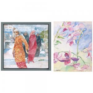TONG TEW NAI 1936-2013,Malay Ladies; Flowers,1990,Henry Butcher MY 2019-06-30