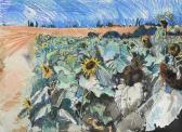TONKS Godfrey 1948,Sunflowers near Tournay,Tennant's GB 2022-02-26