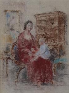 TONKS Myles 1890-1960,portrait of woman and child,Burstow and Hewett GB 2023-01-25