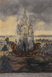 TONNY Kristians 1907-1977,Surrealist Tower in a Landscape,William Doyle US 2018-10-10