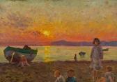 TONTI Egidio 1889-1973,Tramonto sulla spiaggia,Fabiani Arte IT 2011-05-12
