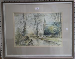 TOOP Bill 1945,View of Salisbury Cathedral,1984,Tooveys Auction GB 2016-11-02