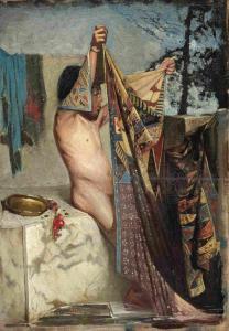 TOOROP Jan 1858-1928,A young boy admires a batik sarong,1880,Venduehuis NL 2023-11-16