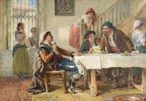 TOPHAM Francis William 1808-1877,A Game of Chance,1868,Morgan O'Driscoll IE 2025-03-04