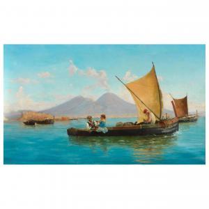 TORCIA Francesco Saverio 1840-1891,BARCHE DAVANTI AL VESUVIO,Pandolfini IT 2024-10-03