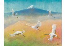 TORIYAMA Rei,Mt. Fuji with flying clanes,Mainichi Auction JP 2021-04-09