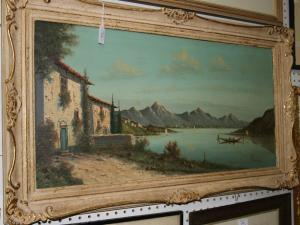 TORMINZA A,Continental Lake View possibly in Italy, with Sto,20th Century,Tooveys Auction 2010-10-05