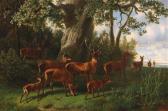 TORNAU Karl Wilhelm 1820-1864,Pack of Red Deer by a Woodland Edge,Palais Dorotheum AT 2016-12-05
