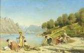 TORNOE Wenzel Ulrik 1844-1907,Lavandaie al Lago di Lecco,1879,Christie's GB 2001-12-12