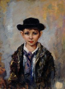 TORO Attilio 1892-1982,Ritratto di bambino con cappello,Galleria Pananti Casa d'Aste IT 2023-07-18