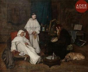torrents y de amat stanislas 1839-1916,Peintre peignant un moine dominicain,Ader FR 2017-05-17