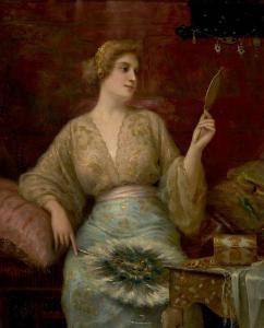 TORRES Antonio 1851-1934,A lady in her boudoir looking into a hand mirror,Rosebery's GB 2021-01-27