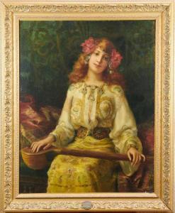 TORRES FUSTER Antonio,Orientalist portrait of a pretty young lady with a,Reeman Dansie 2021-06-29