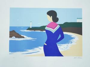 TORRES Maria Teresa 1956,Femme devant le littoral,Sadde FR 2023-02-07