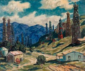 TORREY Elliot Bouton 1867-1949,Oil Derricks, Southern California,Hindman US 2023-11-01